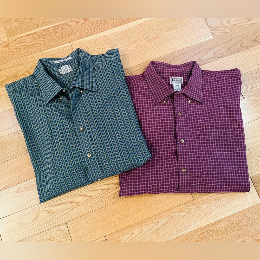 L.L. Bean mens plaid dress shirts